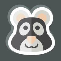 Aufkleber Panda. verbunden zu Tier Symbol. einfach Design editierbar. einfach Illustration vektor