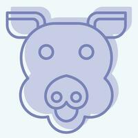 Symbol Schwein. verbunden zu Tier Symbol. zwei Ton Stil. einfach Design editierbar. einfach Illustration vektor