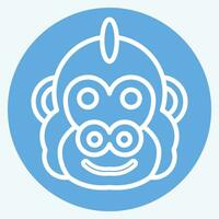 Symbol Gorilla. verbunden zu Tier Symbol. Blau Augen Stil. einfach Design editierbar. einfach Illustration vektor