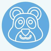 ikon panda. relaterad till djur- symbol. blå ögon stil. enkel design redigerbar. enkel illustration vektor