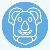 Symbol Koala. verbunden zu Tier Symbol. Blau Augen Stil. einfach Design editierbar. einfach Illustration vektor