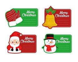 vier frohe frohe weihnachtskarten vektor