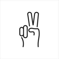 tecken av seger eller fred ikon vektor illustration symbol