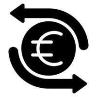 Geld fließen Glyphe Symbol vektor