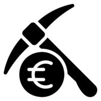 Geld Bergbau Glyphe Symbol vektor