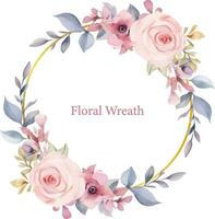 Aquarell Blume Kranz Strauß Clip Art zum Hochzeit Einladung Karte vektor