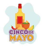 Cinco de Mayo Poster mit Tequila und Essen vektor