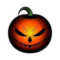 vektor halloween symbol, skrämmande pumpa ansikte med ondska leende. domkraft o lykta ikon.