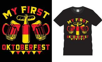 oktoberfest t-shirt design vektor illustration typografi skriva ut mall.min först oktoberfest