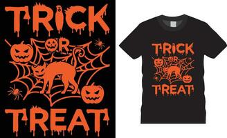 halloween t-shirt design. Lycklig halloween typografi t-shirt design vektor mall.trick eller behandla