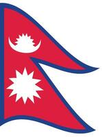 Nepal Flagge Welle. Nepal Flagge. Flagge von Nepal vektor