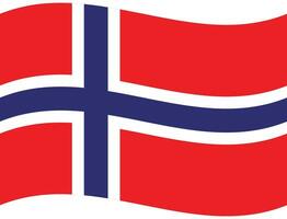 Norwegen Flagge. Flaggen von Norwegen. Norwegen Flagge Welle vektor
