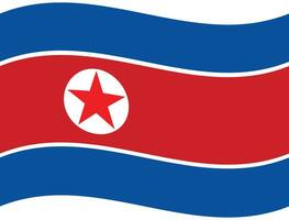 Flagge von Norden Korea. Norden Korea Flagge. Norden Korea Flagge Welle vektor