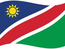 Namibia Flagge Welle. Namibia Flagge. Flagge von Namibia vektor