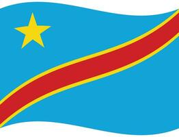 demokratisch Republik von Kongo Flagge Welle. demokratisch Republik von Kongo Flagge. Flagge von Kongo vektor