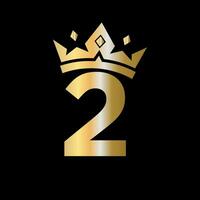 Krone Logo auf Brief 2 Vektor Vorlage zum Schönheit, Mode, elegant, Luxus Zeichen