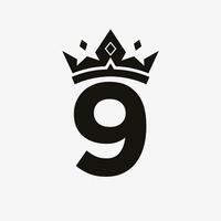 Krone Logo auf Brief 9 Vektor Vorlage zum Schönheit, Mode, elegant, Luxus Zeichen