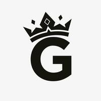 krona logotyp på brev g vektor mall för skönhet, mode, elegant, lyx tecken