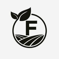 Brief f Landwirtschaft Logo. Landwirtschaft Logo Symbol Vorlage vektor