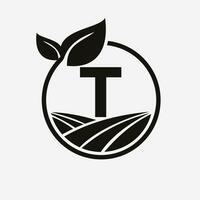 Brief t Landwirtschaft Logo. Landwirtschaft Logo Symbol Vorlage vektor