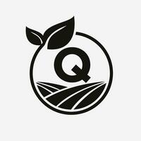 Brief q Landwirtschaft Logo. Landwirtschaft Logo Symbol Vorlage vektor