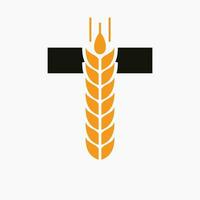 brev t vete logotyp för lantbruk symbol vektor mall