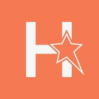 Star Logo auf Brief h ziehen um Star Symbol Vektor Vorlage
