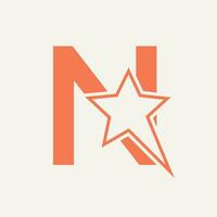 Star Logo auf Brief n ziehen um Star Symbol Vektor Vorlage