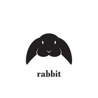 kanin huvud logotyp design i svart Färg vektor