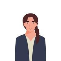 människors ansikten av kvinna med Lycklig leende människor. avatarer. uppsättning av användare profiler. färgad platt vektor illustration