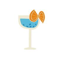 Glas mit Cocktail im eben Stil. Hand gezeichnet Vektor Illustration.