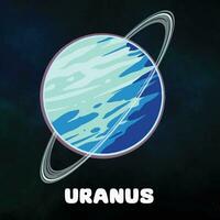 ClipArt planet uranus i sol- systemet. hand teckning vektor illustration av planet uranus. astronomisk galax Plats.