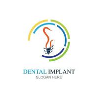 Dental implantieren Logo Design Konzept Vektor, Dental Pflege Logo Vorlage vektor