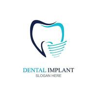 Dental implantieren Logo Design Konzept Vektor, Dental Pflege Logo Vorlage vektor