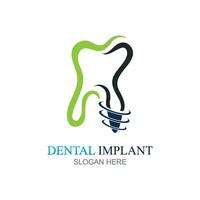 dental implantera logotyp design begrepp vektor, dental vård logotyp mall vektor