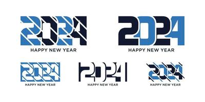 2024 glücklich Neu Jahr Logo Design Vorlage Vektor Illustration mit einzigartig modern Konzept