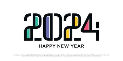 2024 glücklich Neu Jahr Logo Vektor Design Illustration mit modern Idee