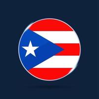 Puerto Rico nationella flagga cirkel knapp ikon. enkel flagga, officiella färger och proportioner korrekt. platt vektorillustration. vektor