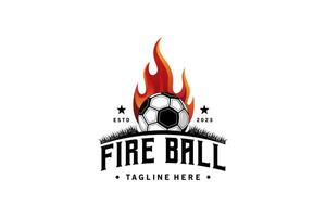 Fußball Logo Design, Feuerball modern Fußball Mannschaft Vektor Symbol