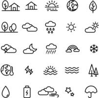eben Design Vektor Wetter und Natur Symbol Sammlung