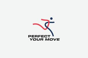 perfekt Bewegung Logo und Symbol vektor