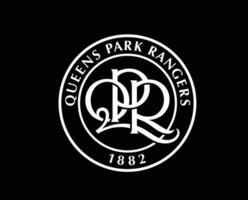drottningar parkera rangers klubb logotyp symbol vit premiärminister liga fotboll abstrakt design vektor illustration med svart bakgrund