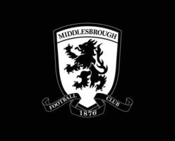 Middlebrough Verein Logo Symbol Weiß Premier Liga Fußball abstrakt Design Vektor Illustration mit schwarz Hintergrund