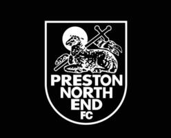 preston Norden Ende Verein Symbol Logo Weiß Premier Liga Fußball abstrakt Design Vektor Illustration mit schwarz Hintergrund