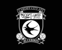 Cardiff stad klubb logotyp symbol vit premiärminister liga fotboll abstrakt design vektor illustration med svart bakgrund