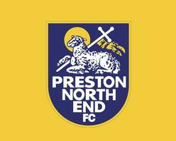 preston Norden Ende Verein Symbol Logo Premier Liga Fußball abstrakt Design Vektor Illustration mit Gelb Hintergrund