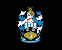 huddersfield Stadt, Dorf Verein Logo Symbol Premier Liga Fußball abstrakt Design Vektor Illustration mit schwarz Hintergrund