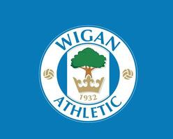 Wigan Verein Logo Symbol Premier Liga Fußball abstrakt Design Vektor Illustration mit Blau Hintergrund