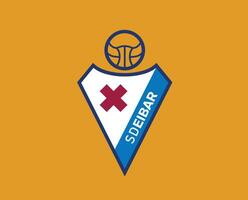 eibar klubb logotyp symbol la liga Spanien fotboll abstrakt design vektor illustration med brun bakgrund