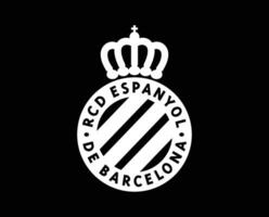 Espanyol Verein Logo Symbol Weiß la liga Spanien Fußball abstrakt Design Vektor Illustration mit schwarz Hintergrund